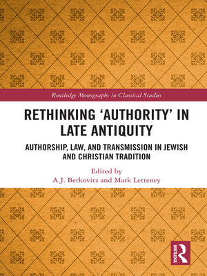 cover image of Rethinking 'Authority' in Late Antiquity